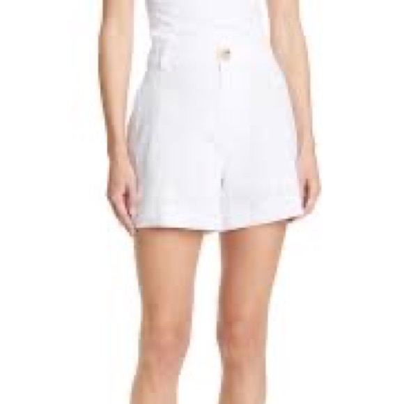VINCE Casual Stretch-linen Shorts In White - Picture 2 of 6
